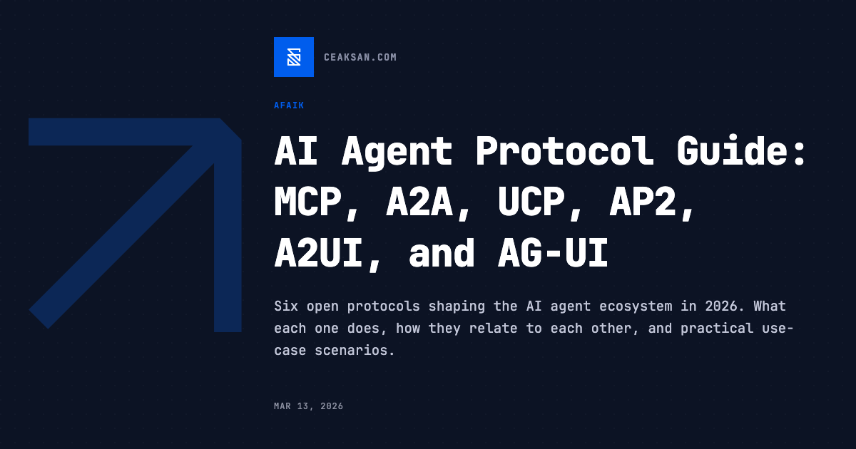 AI Agent Protocol Guide: MCP, A2A, UCP, AP2, A2UI, and AG-UI