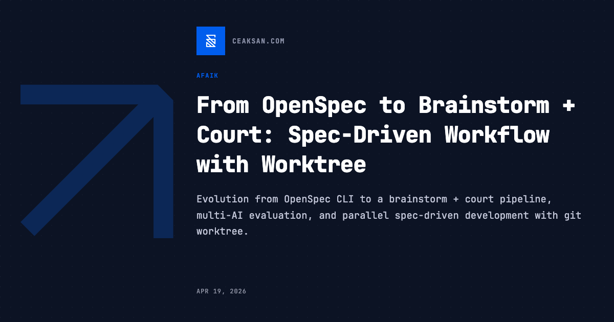 From OpenSpec to Brainstorm + Court: Spec-Driven Workflow with Worktree